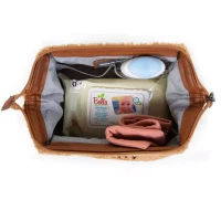 Immagine di Childhome Baby Necessities Borsa Toilette Neonati in Tessuto Teddy Marrone, Beauty Case per Cambio Neonato