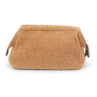 Immagine di Childhome Baby Necessities Borsa Toilette Neonati in Tessuto Teddy Marrone, Beauty Case per Cambio Neonato