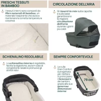 Immagine di Chicco Trio Bellagio da 0 a 4 anni con Passeggino dalla Seduta Reversibile, Navicella Gran Comfort e Seggiolino Auto i-Size First Seat Recline