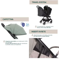 Immagine di Chicco We 2 Passeggino Ultra-Leggero, Reclinabile fino a Nanna, Chiusura Automatica a 1 Mano con Parapioggia e Borsa Viaggio - dalla Nascita a 22 kg