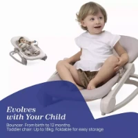 Immagine di Chicco Magia Sdraietta Neonato da Terra 2 in 1 Trasformabile in Sedia Bimbo - con Base Fissa o Dondolo, Riduttore Neonato, Barra Giochi in Legno
