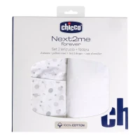 Immagine di Chicco Set Lenzuola Completo Culla Next2Me Forever in Puro Cotone con Lenzuolo Sopra, Lenzuolo Sotto e Federa - per Materassi 58 x 110 cm