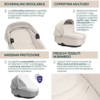 Immagine di Chicco Trio Bellagio 2 Passeggino Seduta Reversibile, Navicella Gran Comfort e Seggiolino Auto First Seat Recline - da 0 a 4 Anni