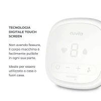 Immagine di Nuvita Materno Go Tiralatte Elettrico a 2 Fasi con 9 Livelli di Intensità, Touch Screen, Batteria Ricaricabile USB