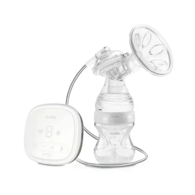 Immagine di Nuvita Materno Go Tiralatte Elettrico a 2 Fasi con 9 Livelli di Intensità, Touch Screen, Batteria Ricaricabile USB