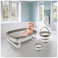 Dolu Set Vaschetta da Bagno Pieghevole per Bambini – Completo di Secchiello e Mestolo Pieghevoli