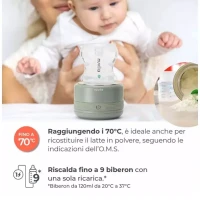 Immagine di Nuvita Warm70 Scaldabiberon Portatile Universale, Senza Fili, Ricaricabile