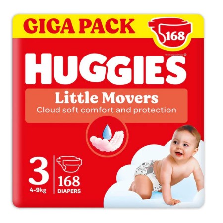 Immagine di Huggies Little Movers Pannolini Tg. 3 Giga Pack - 168 pezzi 