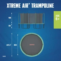 Trampolino da Esterno Bestway Xtreme Air Ø 427 x 286 cm con Rete di Sicurezza e Scaletta