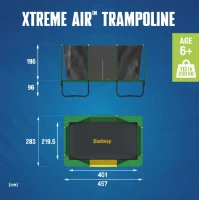 Trampolino Rettangolare da Esterno Bestway Extreme Air 457 x 274 x 283 cm con Rete di Sicurezza e Scaletta