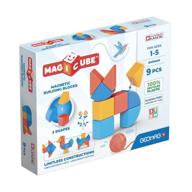 Geomag Magicube 3 Shapes Animals 9 Pezzi