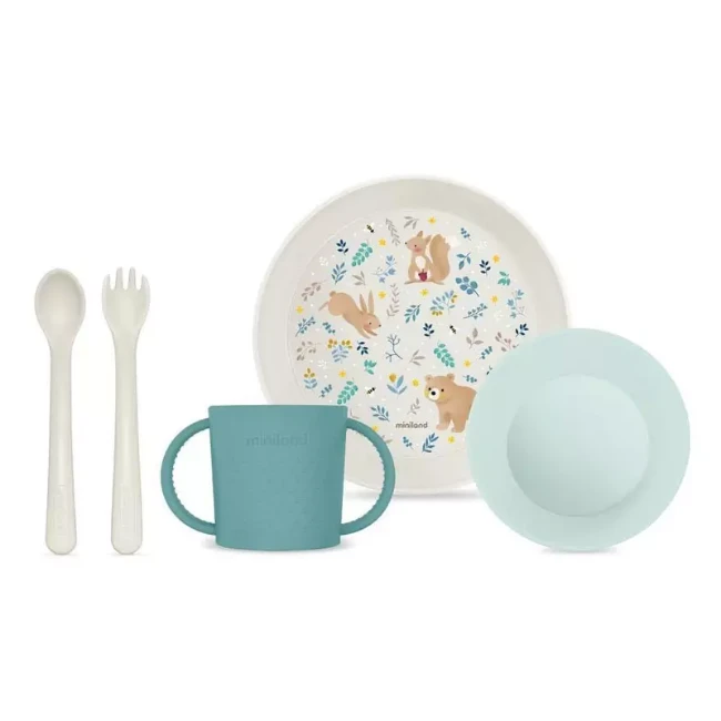 Immagine di Miniland Meal Set Dreamland Set Pappa Bambini con Piatti, Posate e Tazza BPA Free
