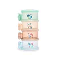 Immagine di Miniland Milky On The Go Dreamland Set 4 Contenitori per Latte in Polvere Impilabili, Capienza 120 ml