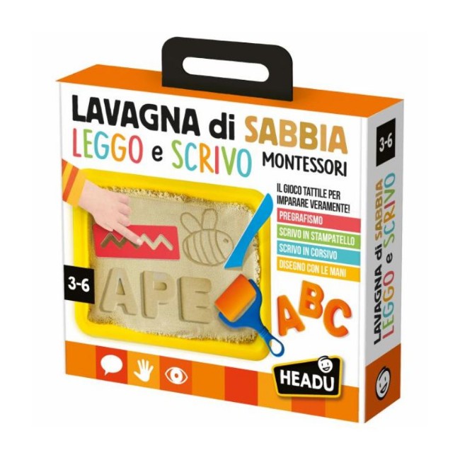 Headu Lavagna di Sabbia Leggo e Scrivo Montessori