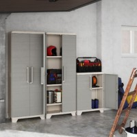 Immagine di Keter Linear Wood Armadio da Esterno Alto 173x68x39 cm