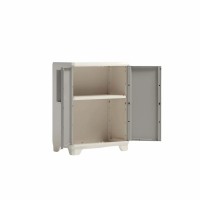 Immagine di Keter Linear Wood Armadio da Esterno Basso 90x68x39 cm