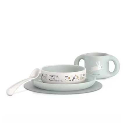 Immagine di Suavinex Wonderland Set Pappa Neonato 5 Pezzi con Tovaglietta Antiscivolo 6+ Mesi
