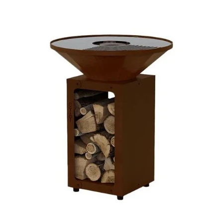 Braciere Barbecue Plancha OYAT B.B.O in Acciaio Corten Cognac, Ø58 cm