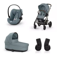 Immagine di Cybex Gold Trio Balios S Lux con Navicella Cot S Lux e Seggiolino Cloud G i-Size con Adattatori Inclusi - Dalla Nascita ai 22 kg
