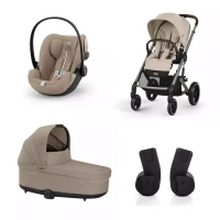 Immagine di Cybex Gold Trio Balios S Lux con Navicella Cot S Lux e Seggiolino Cloud G i-Size con Adattatori Inclusi - Dalla Nascita ai 22 kg