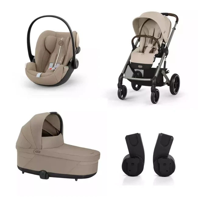 Immagine di Cybex Gold Trio Balios S Lux con Navicella Cot S Lux e Seggiolino Cloud G i-Size con Adattatori Inclusi - Dalla Nascita ai 22 kg