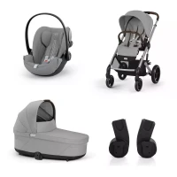 Immagine di Cybex Gold Trio Balios S Lux con Navicella Cot S Lux e Seggiolino Cloud G i-Size con Adattatori Inclusi - Dalla Nascita ai 22 kg