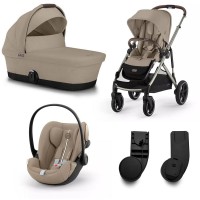 Trio Gazelle con Navicella Gazelle S Cot e Cloud G Adpt Inclusi - Almond Beige