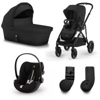Trio Gazelle con Navicella Gazelle S Cot e Cloud G Adpt Inclusi - Moon Black