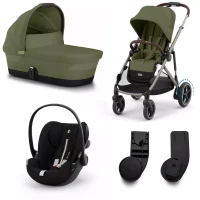 Immagine di Cybex Gold e-Gazelle S Trio con Navicella Gazelle S Cot e Seggiolino Cloud G3 i-Size Passeggino Elettrico Fratellare e Gemellare