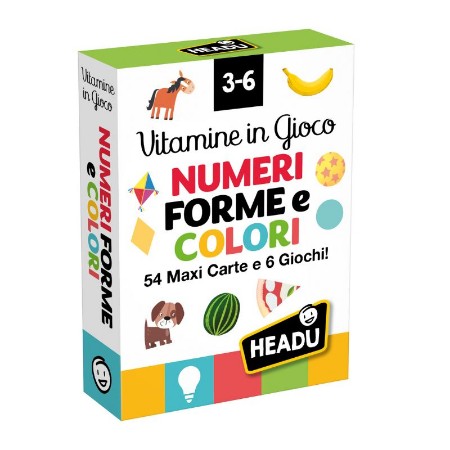 Headu Carte Vitamine in Gioco Numeri, Forme e Colori