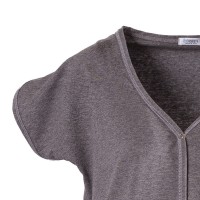 Immagine di Camicia da Parto Premaman Grigia con Bottoni Automatici per Ospedale e Allattamento