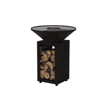 Braciere Barbecue Plancha OYAT B.B.O in Acciaio Nero termolaccato, Ø58 cm