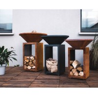 Braciere Barbecue Plancha OYAT B.B.O in Acciaio Nero termolaccato, Ø58 cm
