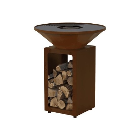 Braciere Barbecue Plancha OYAT B.B.O in Acciaio Corten Cognac, Ø68 cm