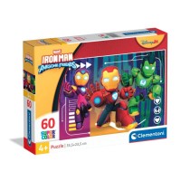 Clementoni Puzzle 60 Pezzi Super Color Marvel Iron Man Awesome Friends
