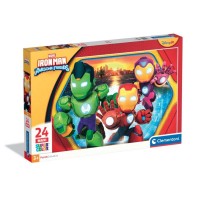 Clementoni Puzzle 24 Pezzi Maxi Super Color Iron Man Awesome Friends