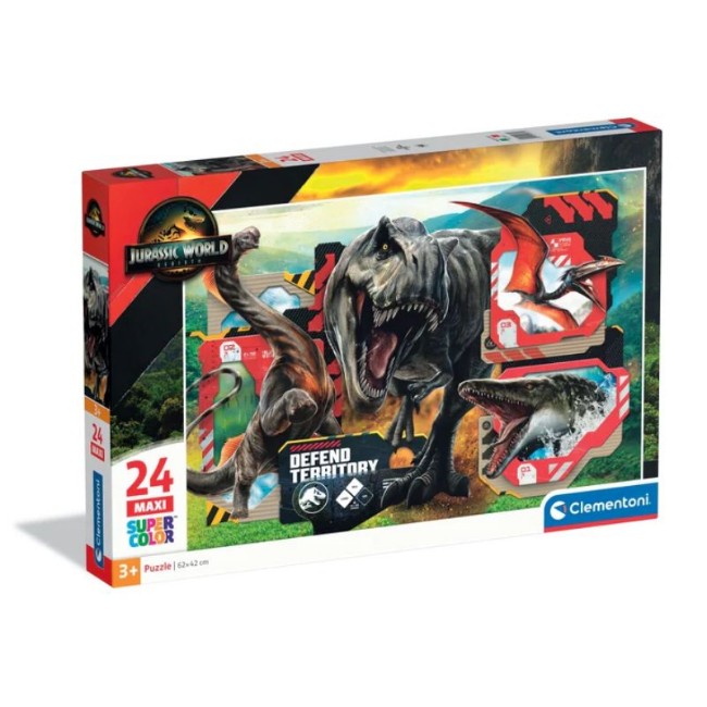 Clementoni Puzzle 24 Pezzi Maxi Super Color Jurassi World