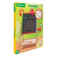 Lavagna in Legno Multifunzione 2 in 1 Altezza Regolabile