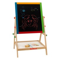 Lavagna in Legno Multifunzione 2 in 1 Altezza Regolabile