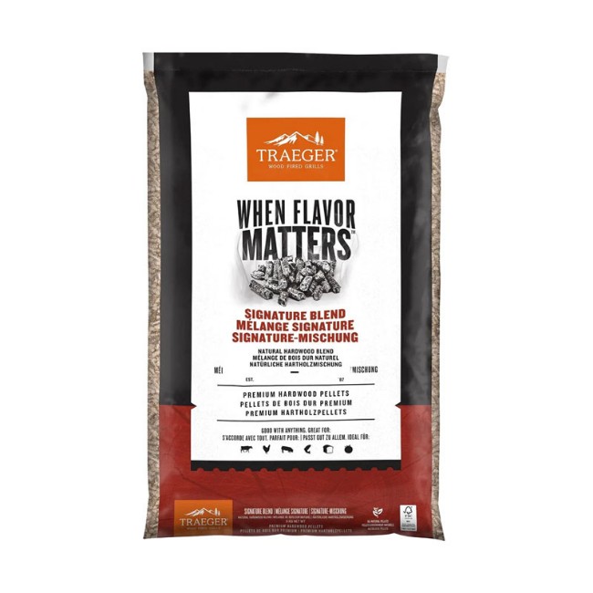 Immagine di Traeger Pellet Signature Blend PEL331 FSC 9kg in Legno di Hickory, Acero e Ciliegio per Barbecue a Pellet