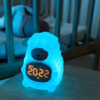 Immagine di Miniland Time to Sleep Luce Notturna Sleep Trainer per Bambini con Sveglia Educativa, Rumore Bianco e Indicatori Visivi