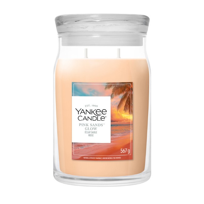 Immagine di Yankee Candle Pink Sands Glow Candela in Giara Grande Signature