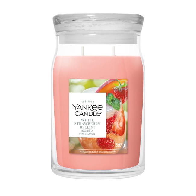 Immagine di Yankee Candle White Strawberry Bellini Candela in Giara Grande Signature