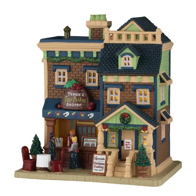 Immagine di Lemax 65546 Fergie’s Figgy Pudding Shoppe con Alimentatore