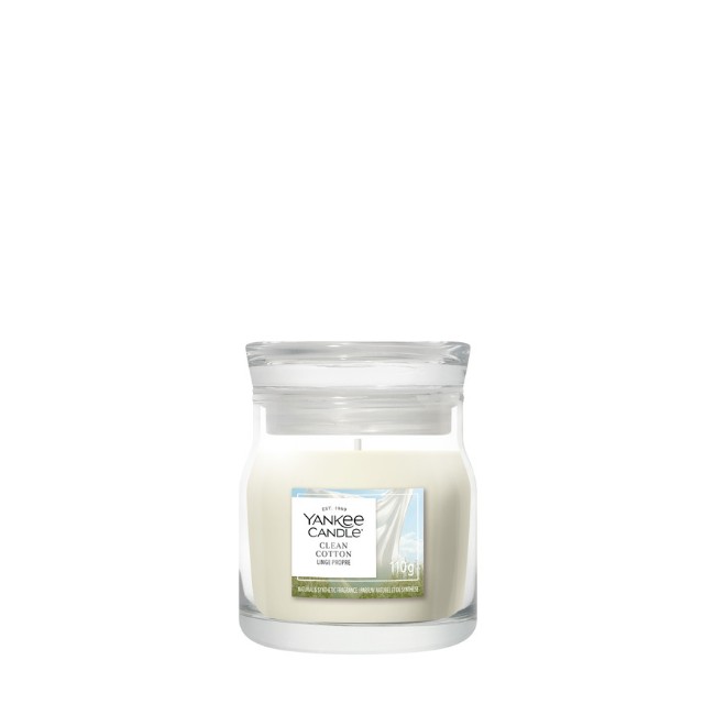 Immagine di Yankee Candle Clean Cotton Candela in Giara Piccola Signature