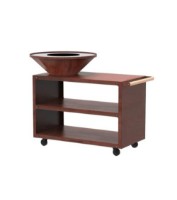 Immagine di Braciere Barbecue Plancha OYAT Pontaillac 88 in Acciaio Corten Cognac, Ø88 cm