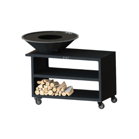 Immagine di Braciere Barbecue Plancha OYAT Pontaillac 88 in Acciaio Nero termolaccato, Ø88 cm