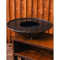 Immagine di Braciere Barbecue Plancha OYAT Pontaillac 88 in Acciaio Nero termolaccato, Ø88 cm