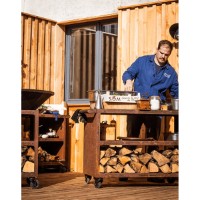 Immagine di Carrello OYAT Pontaillac 120 in Acciaio Corten Cognac, 122 x 60 x 82 cm