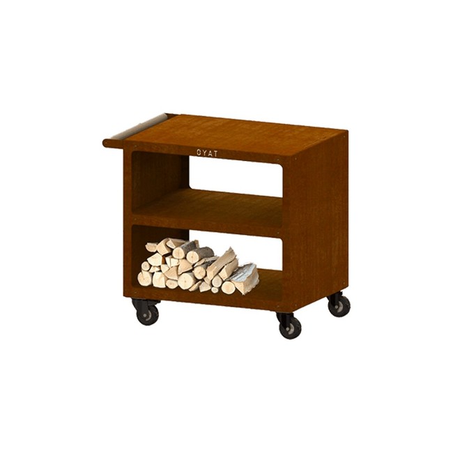 Immagine di Carrello OYAT Pontaillac 80 in Acciaio Corten Cognac, 90 x 60 x 82 cm